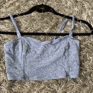 Blue open back drop top